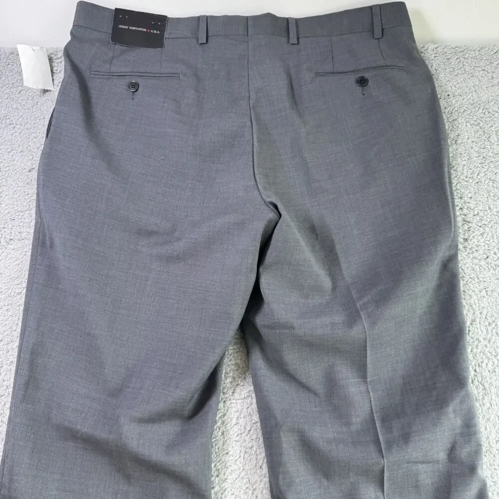 John Varvatos USA Pants Mens‎ 38 Gray Wool Blend Dress Slacks Unhemmed NWT